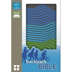 NIV Backpack Bible, Compact, Leathersoft, Charcoal/Stripes