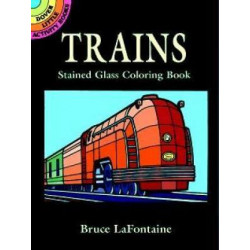 Trains Stained Glass Colouring Book