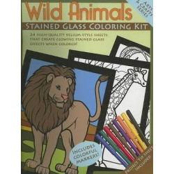 Wild Animals Stained Glass Coloring Kit