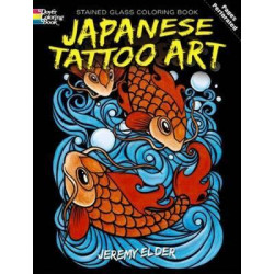 Japanese Tattoo Art Stained Glass Coloring Book