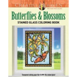 Creative Haven Butterflies and Blossoms Stained Glass Coloring Book