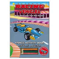 Activity Stencil Books - Racing Cars