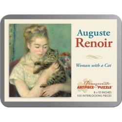 Auguste Renoir Woman with a Cat 100-Piece Jigsaw Puzzle Aa805