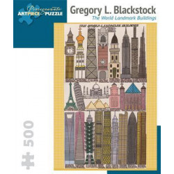 Gregory L. Blackstock the World Landmark Buildings 500-Piece Jigsaw Puzzle Aa817