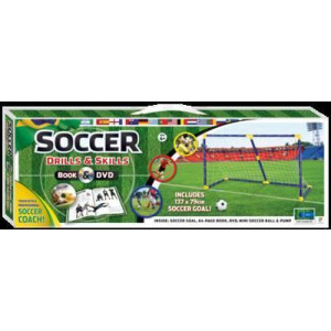 Complete Soccer Drills and Skills Kit with goal and ball