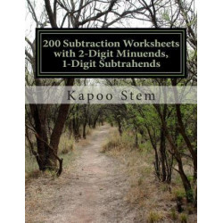200 Subtraction Worksheets with 2-Digit Minuends, 1-Digit Subtrahends