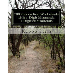 200 Subtraction Worksheets with 4-Digit Minuends, 1-Digit Subtrahends