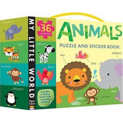 Animals Puzzle and Sticker Book Set