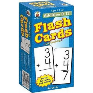 Addition 0-12 Flash Cards, Ages 6 - 8