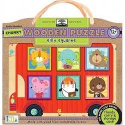 Green Start Silly Squares Chunky Wooden Puzzle