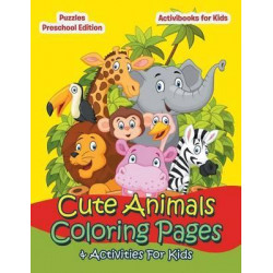 Cute Animals Coloring Pages & Activities for Kids - Puzzles Preschool Edition